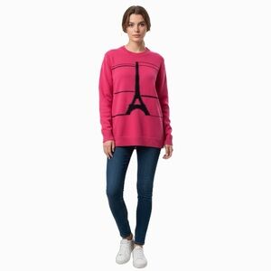 Karl Lagerfeld Pink Paris Eiffel Tower Graphic Sweater